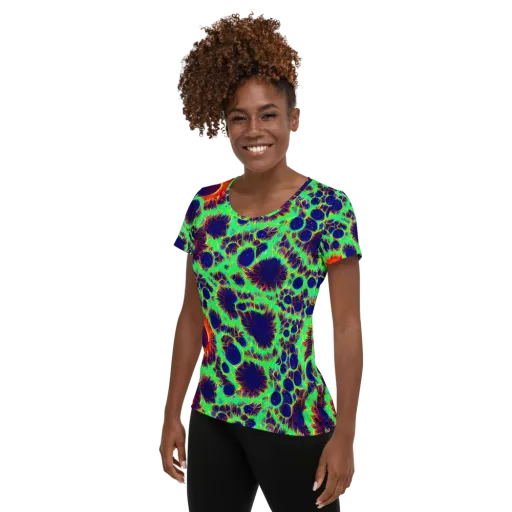 Neon Bloomfield on a Women's Athletic T-Shirt