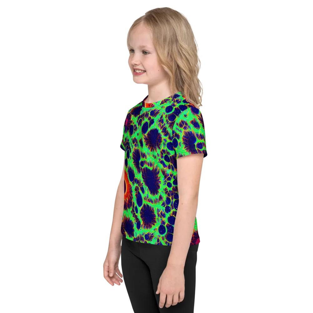 Neon Bloomfield on Kids Crew Neck T-Shirt — Left