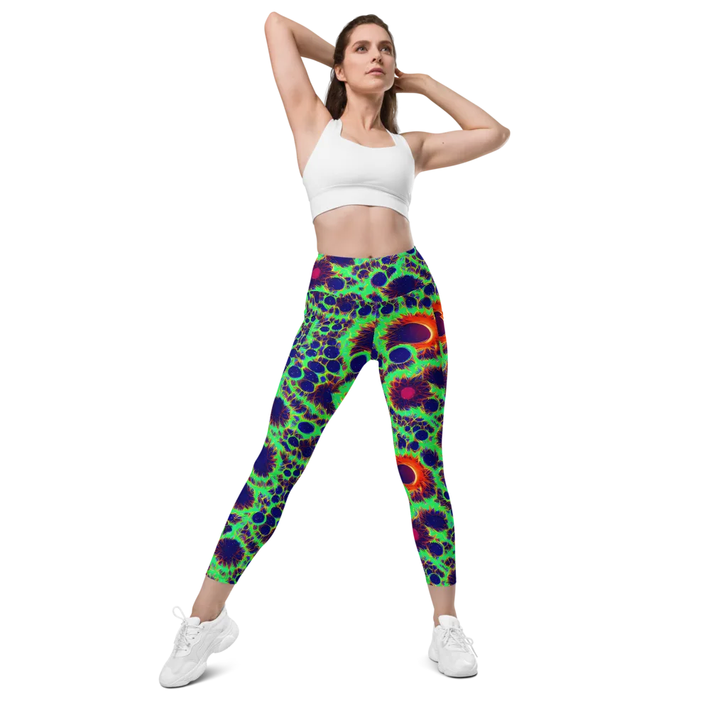 Neon Bloomfield on Leggings with Pockets — Front