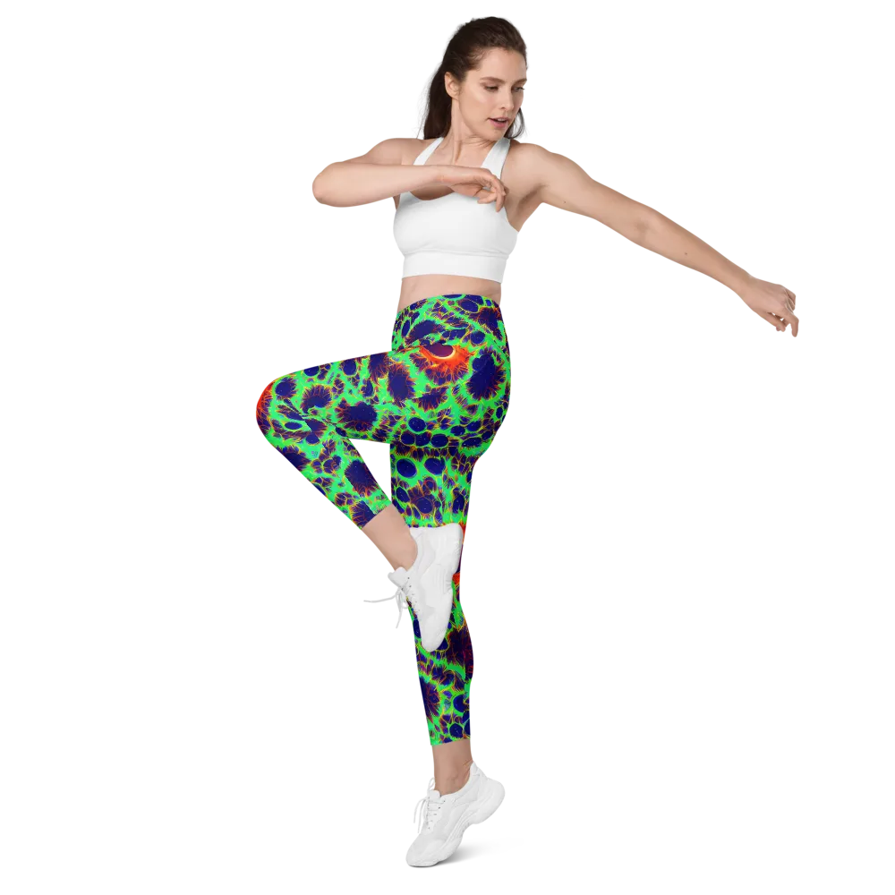 Neon Bloomfield on Leggings with Pockets — Left Front