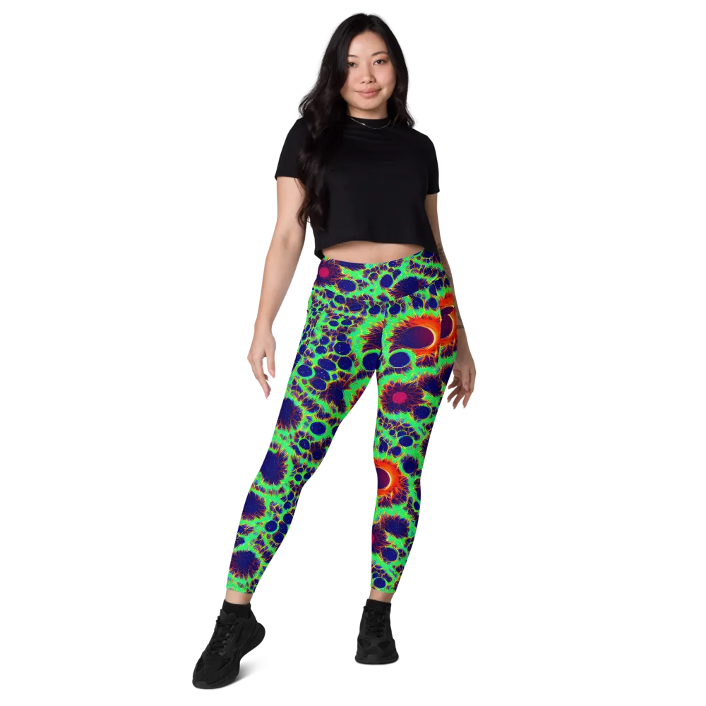 Neon Bloomfield on Leggings with Pockets — Front