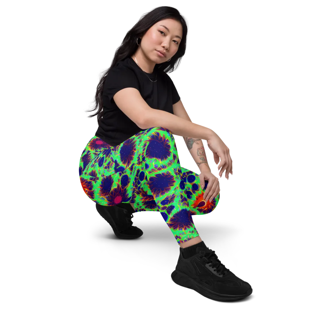 Neon Bloomfield on Leggings with Pockets — Right Front