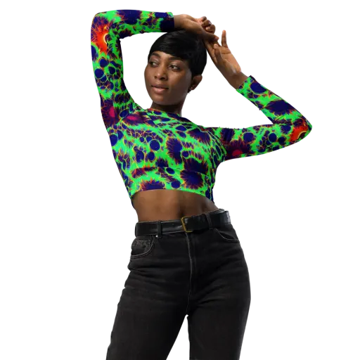 Neon Bloomfield on a Long Sleeve Crop Top