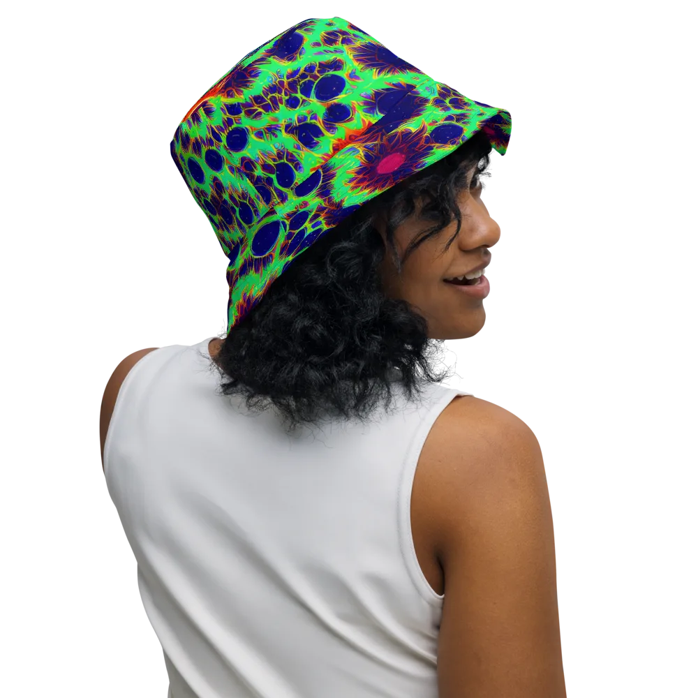 Neon Bloomfield on Reversible Bucket Hat — Right Outside