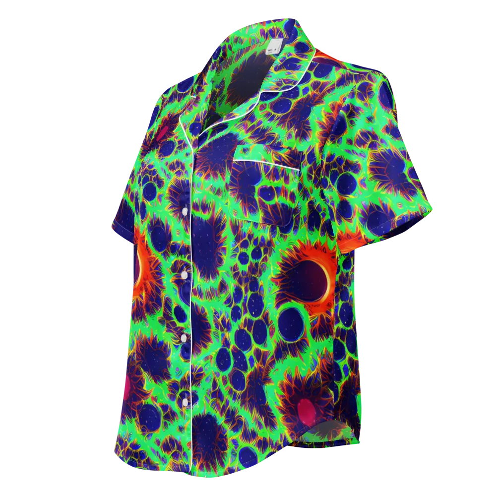 Neon Bloomfield on Women's Short Sleeve Pajama Top — Left Front
