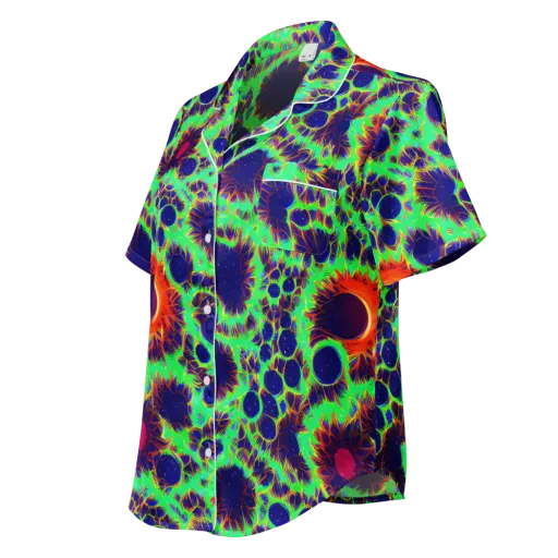 Neon Bloomfield on a Women's Short Sleeve Pajama Top