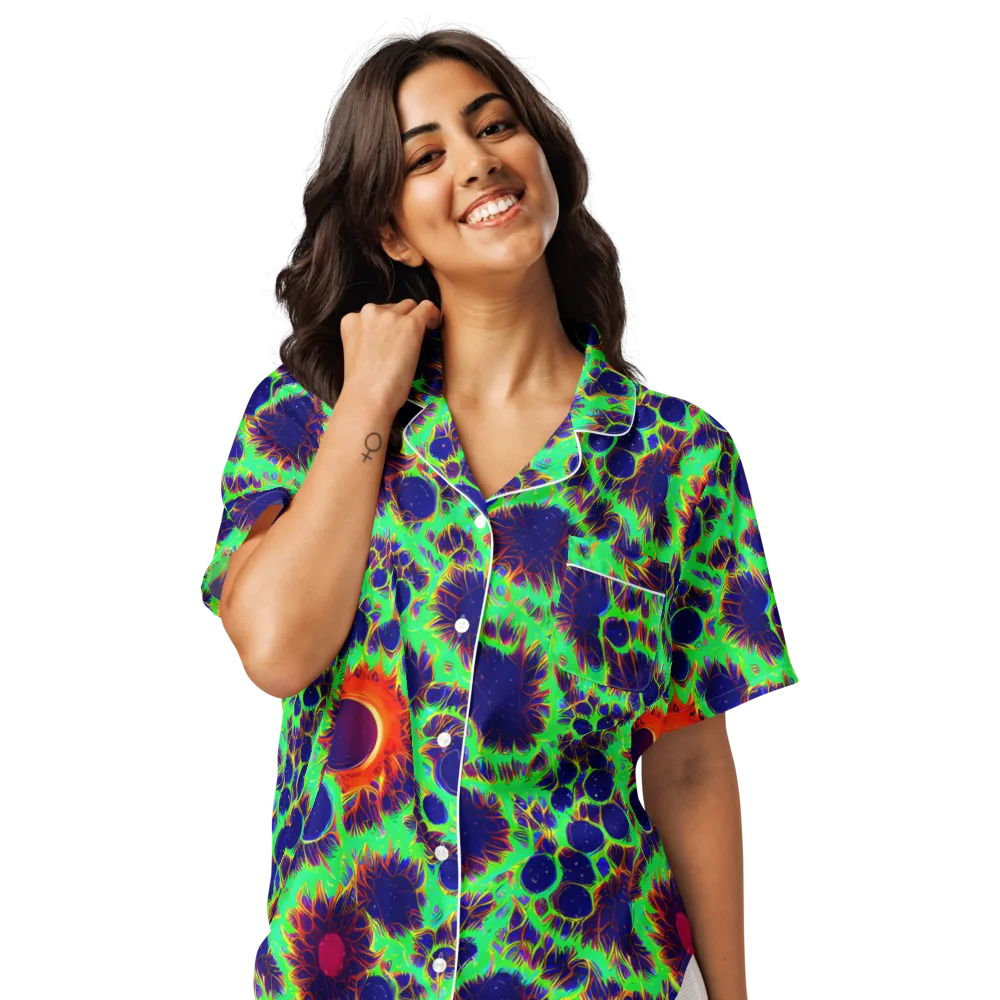 Neon Bloomfield on Women's Short Sleeve Pajama Top — Front