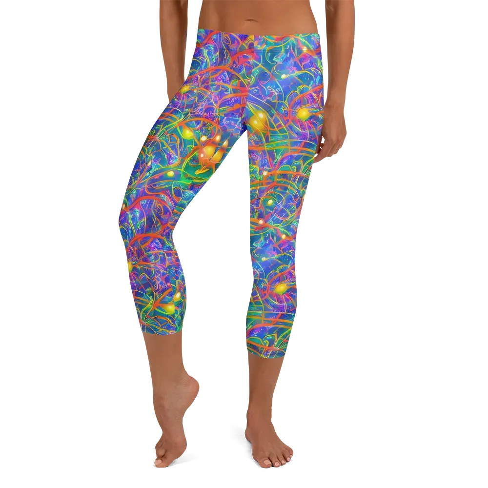 Psychedelic Vines on Capri Leggings — Front