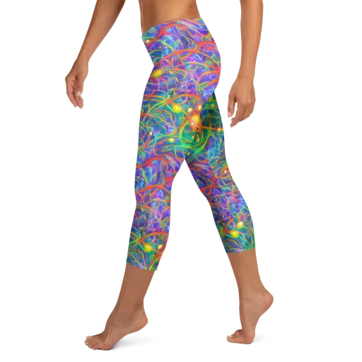 Psychedelic Vines on a Capri Leggings