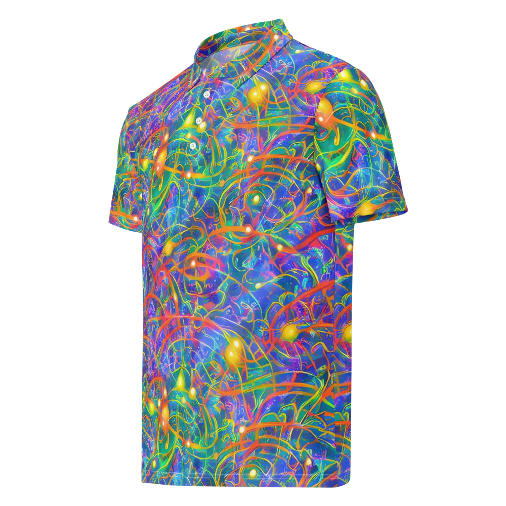 Psychedelic Vines on Men's Slim Fit Polo Shirt — Left Front