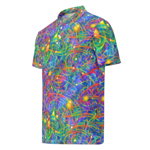 Psychedelic Vines on a Men's Slim Fit Polo Shirt