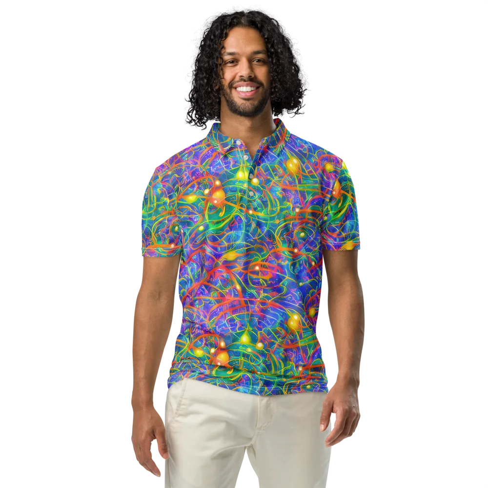 Psychedelic Vines on Men's Slim Fit Polo Shirt — Front