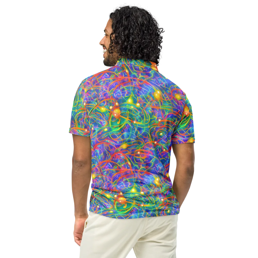 Psychedelic Vines on Men's Slim Fit Polo Shirt — Back