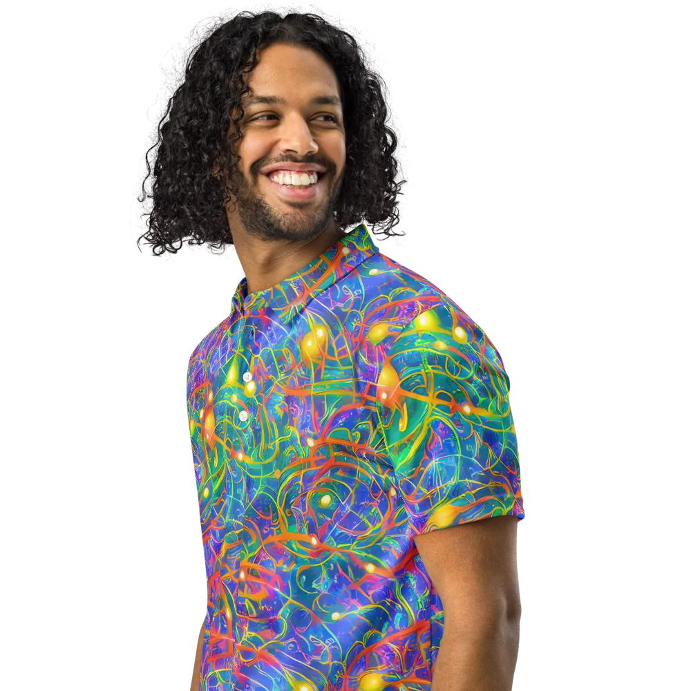 Psychedelic Vines on Men's Slim Fit Polo Shirt — Left Front