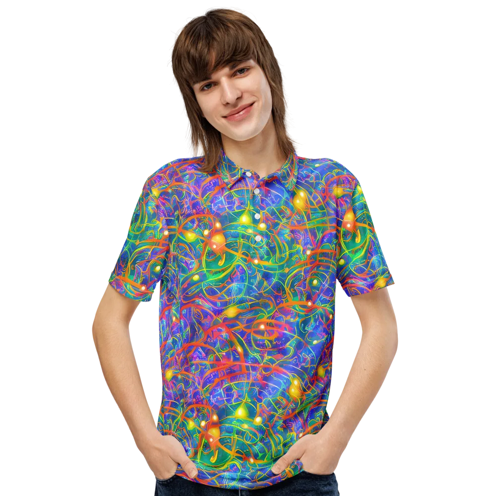 Psychedelic Vines on Men's Slim Fit Polo Shirt — Front