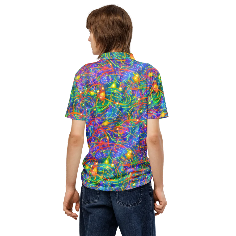 Psychedelic Vines on Men's Slim Fit Polo Shirt — Back
