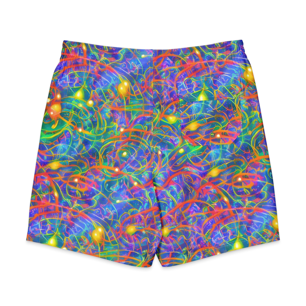 Psychedelic Vines on Men's Board Shorts — Back