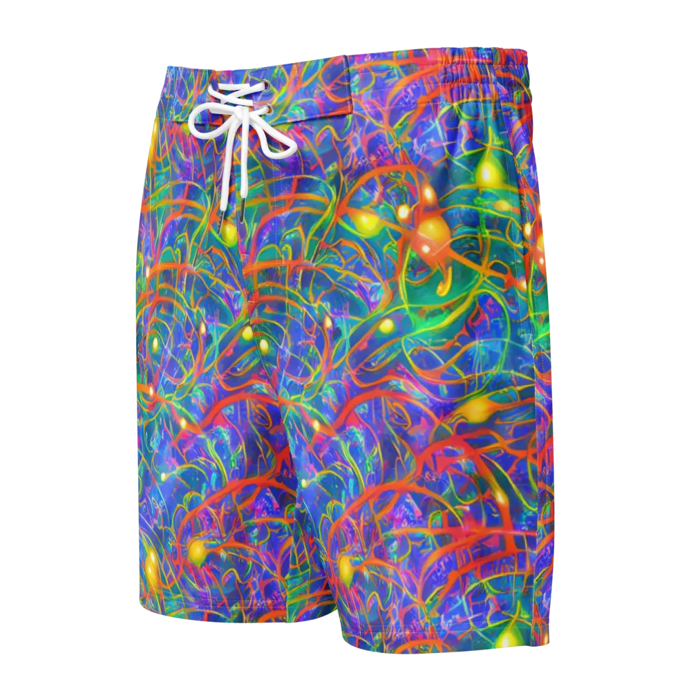 Psychedelic Vines on Men's Board Shorts — Front