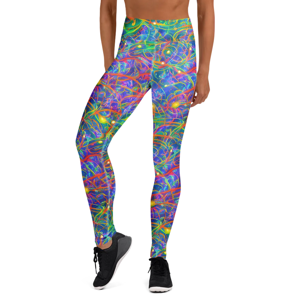Psychedelic Vines on Yoga Leggings — Front