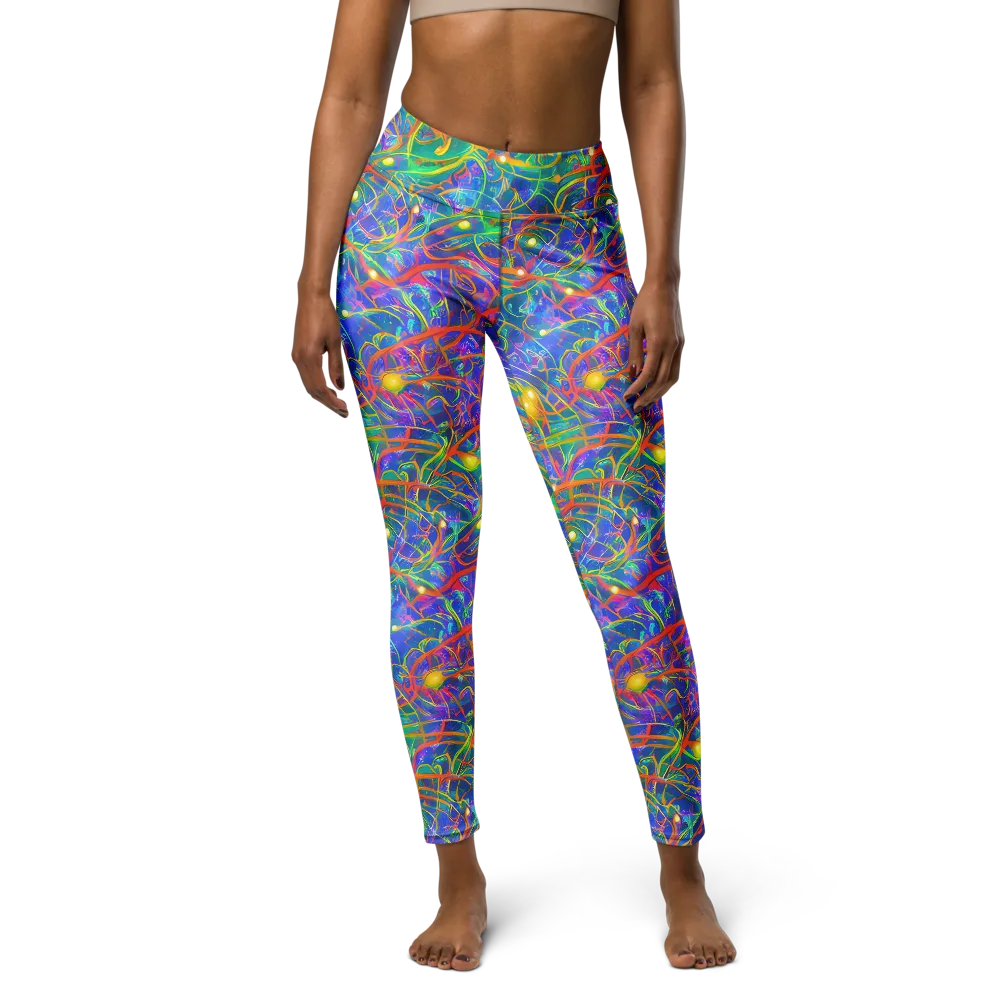 Psychedelic Vines on Yoga Leggings — Front