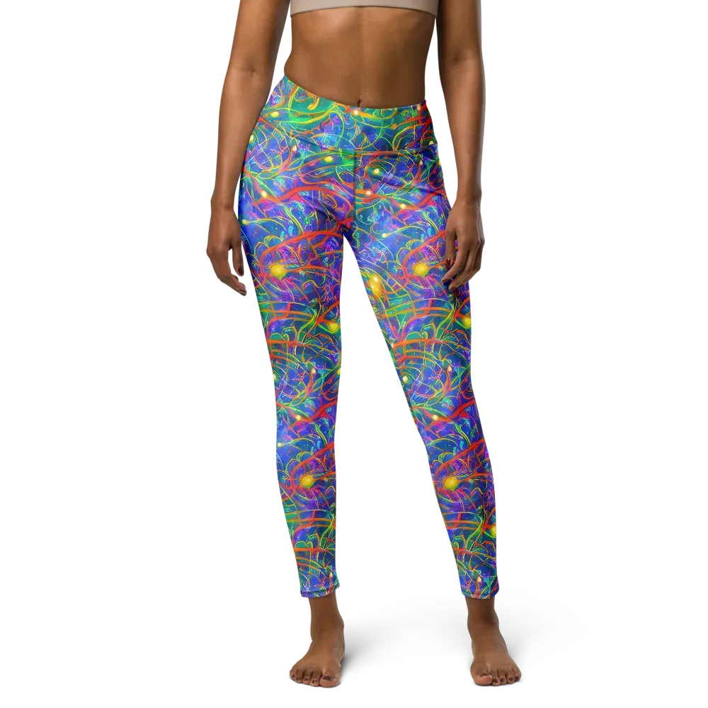 Psychedelic Vines on Yoga Leggings — Front