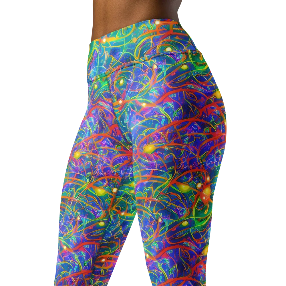 Psychedelic Vines on Yoga Leggings — Left Front