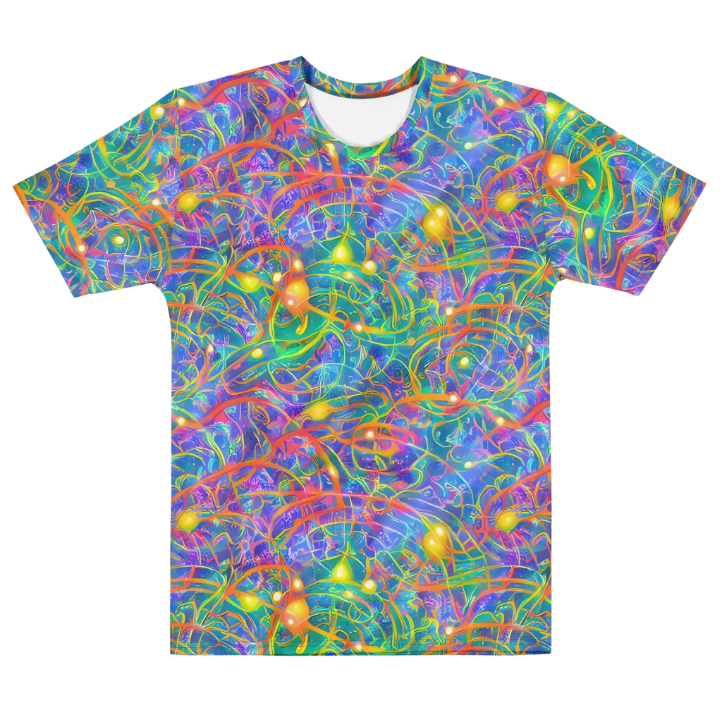 Psychedelic Vines on Men's Cotton Crew Neck T-Shirt — Front