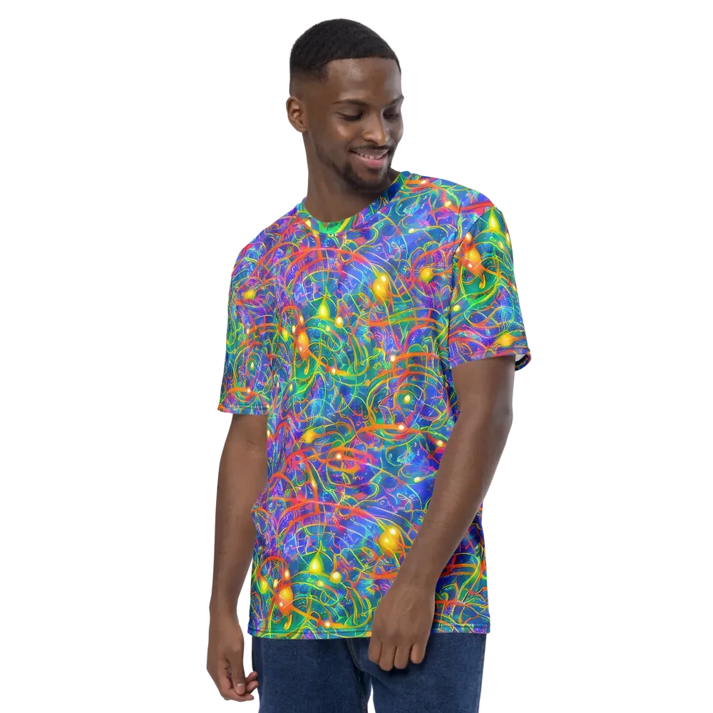 Psychedelic Vines on Men's Crew Neck T-Shirt — Left