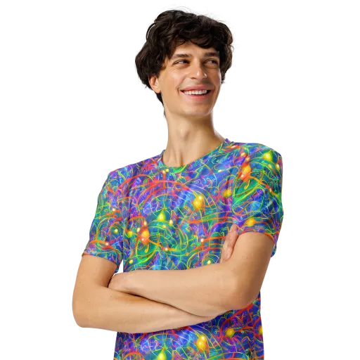 Psychedelic Vines on a Men's Crew Neck T-Shirt