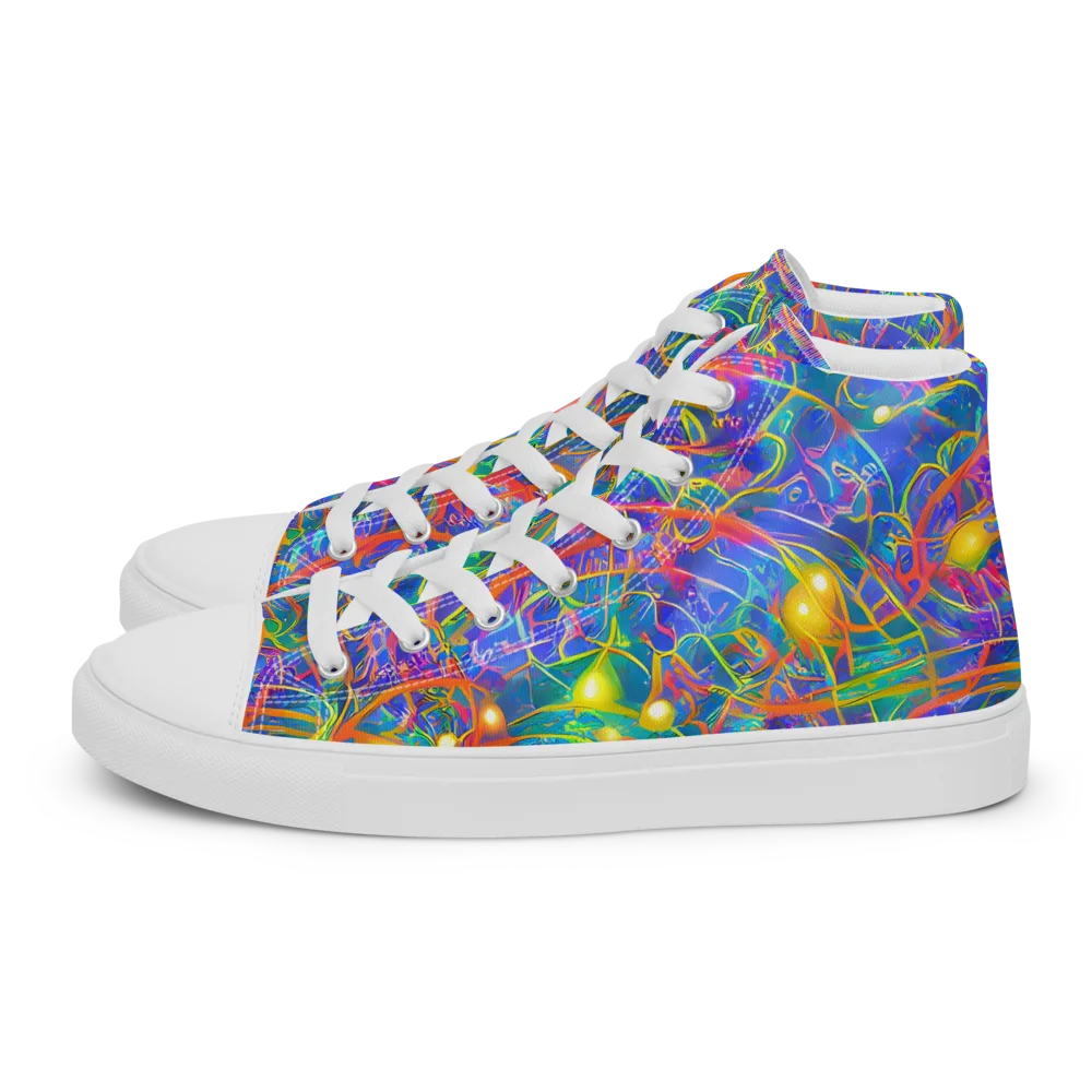 Psychedelic Vines on Men's High Top Canvas Shoes — Left