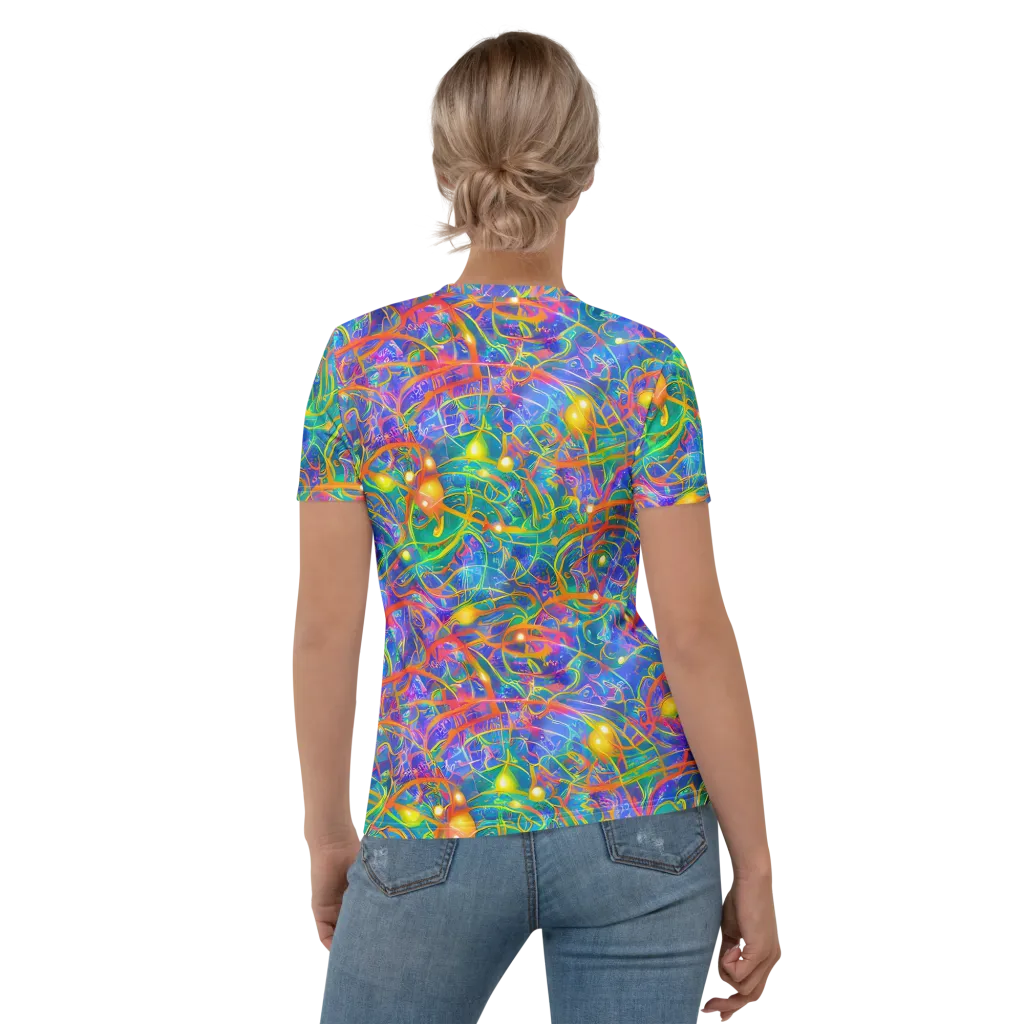 Psychedelic Vines on Women's Crew Neck T-Shirt — Back