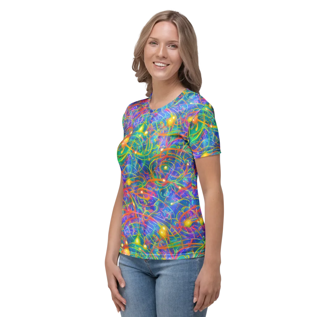 Psychedelic Vines on Women's Crew Neck T-Shirt — Left