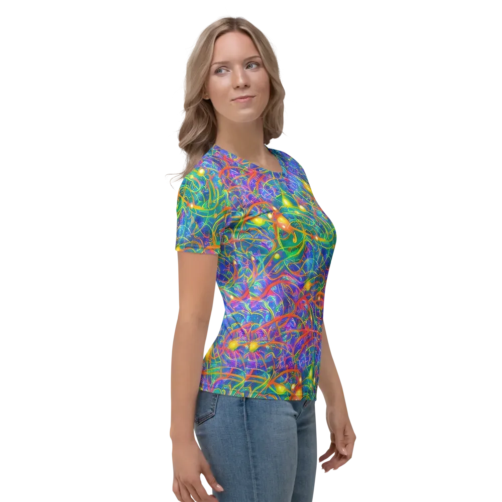 Psychedelic Vines on Women's Crew Neck T-Shirt — Right