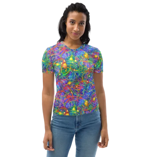 Psychedelic Vines on a Women's Crew Neck T-Shirt
