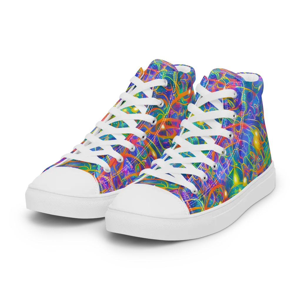Psychedelic Vines on Women's High Top Canvas Shoes — Left Front