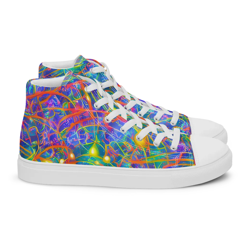 Psychedelic Vines on Women's High Top Canvas Shoes — Right