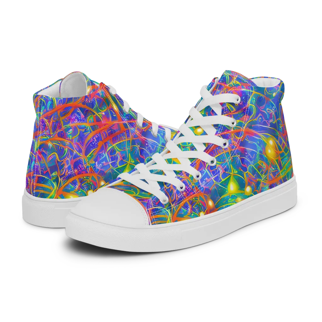 Psychedelic Vines on Women's High Top Canvas Shoes — Left