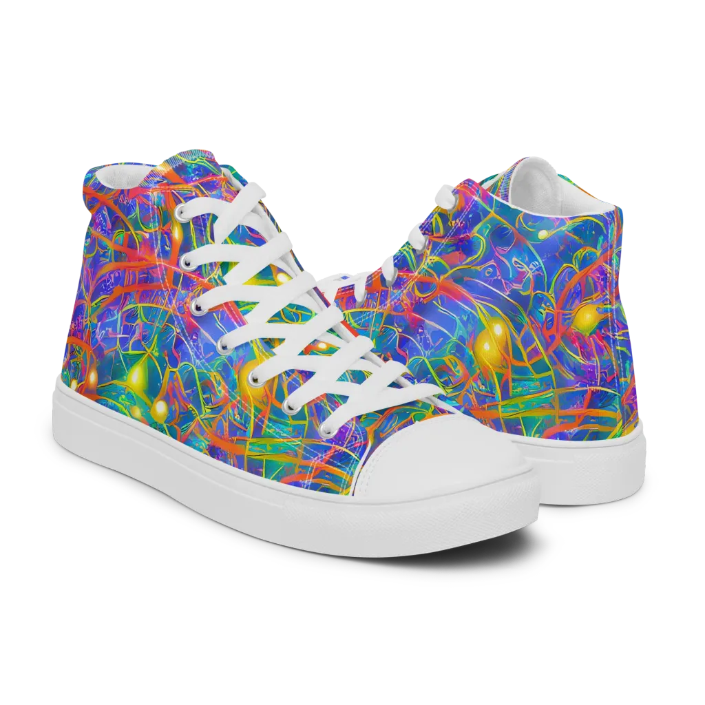 Psychedelic Vines on Women's High Top Canvas Shoes — Right
