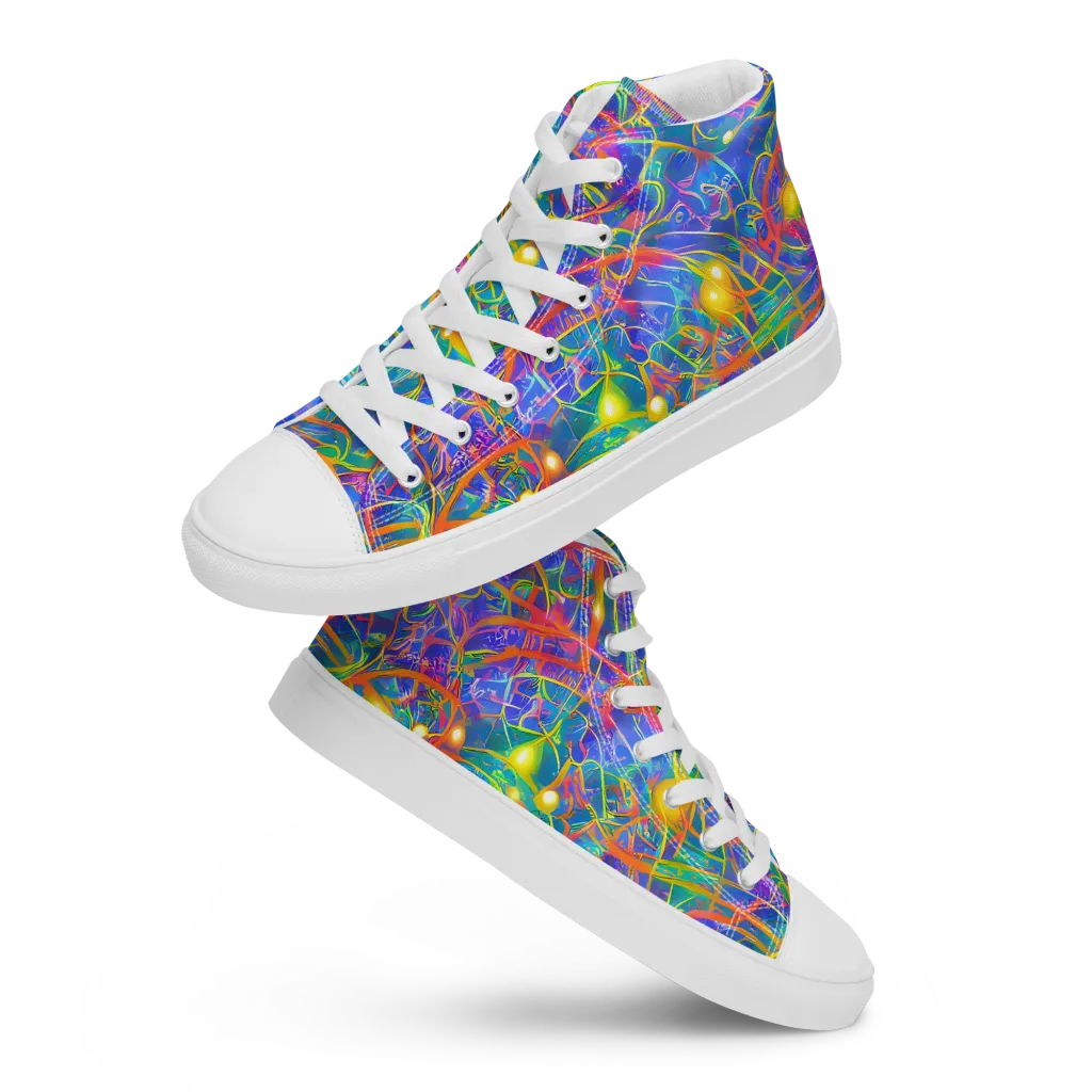 Psychedelic Vines on Women's High Top Canvas Shoes — Front