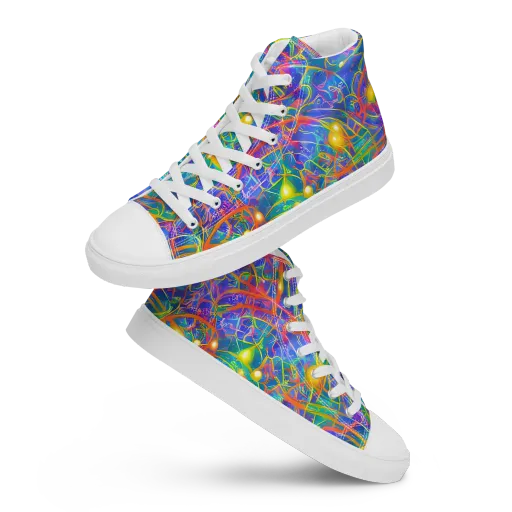 Psychedelic Vines on a Women's High Top Canvas Shoes