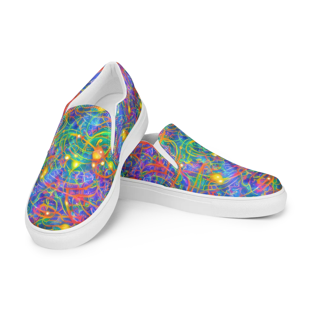 Psychedelic Vines on Men's Slip-On Canvas Shoes — Left Front