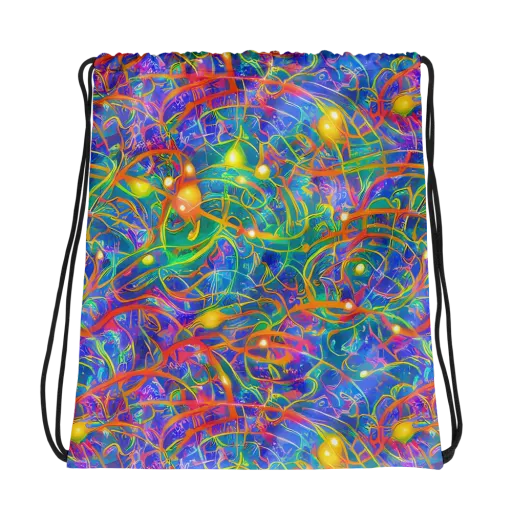 Psychedelic Vines on a Drawstring Bag