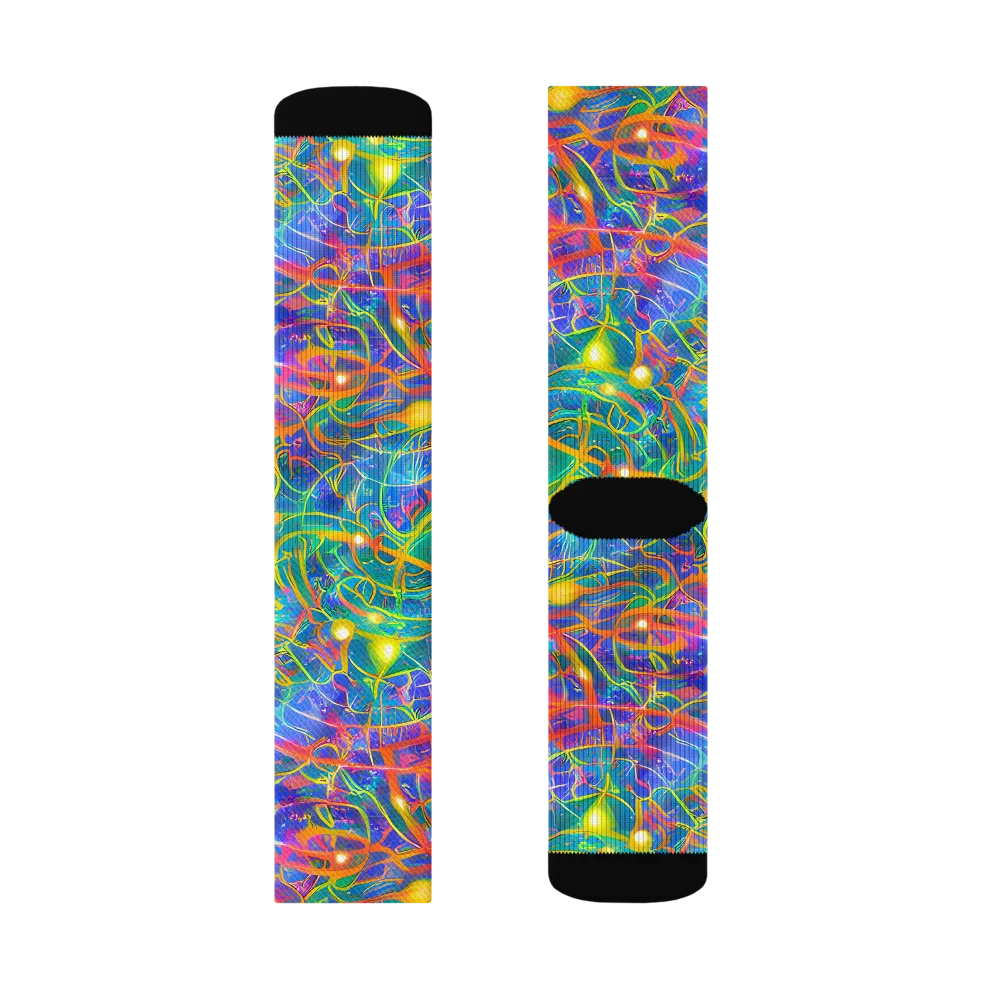 Psychedelic Vines on Socks — Left Sock