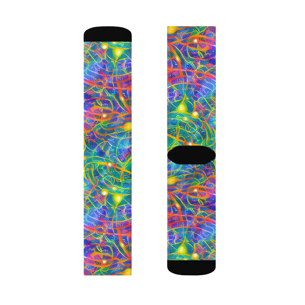 Psychedelic Vines on Socks — Right Sock