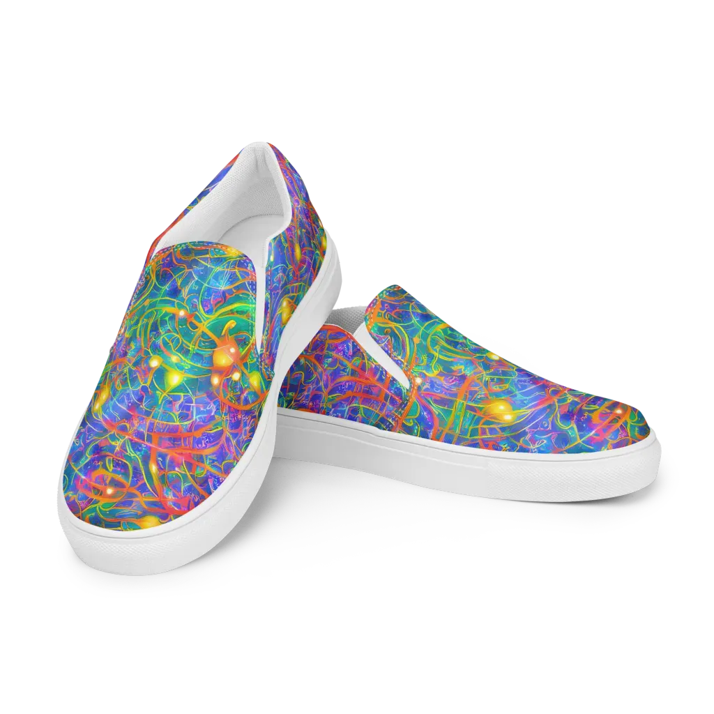 Psychedelic Vines on Women's Slip-On Canvas Shoes — Left Front