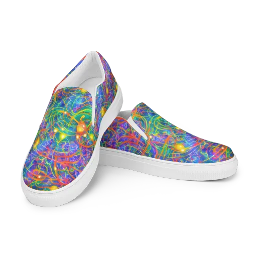 Psychedelic Vines on a Women's Slip-On Canvas Shoes