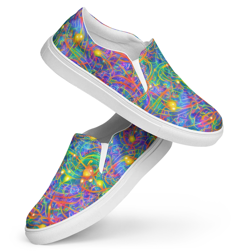 Psychedelic Vines on Women's Slip-On Canvas Shoes — Front