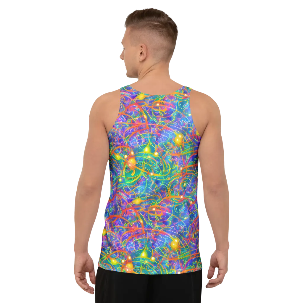 Psychedelic Vines on Men's Tank Top — Back