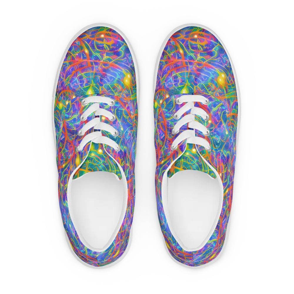 Psychedelic Vines on Men's Lace-Up Canvas Shoes — Front