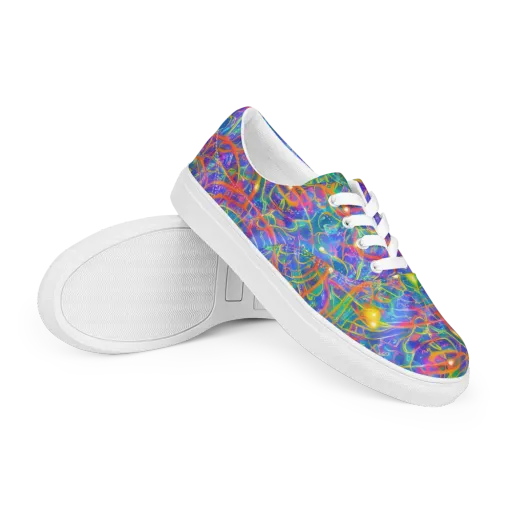 Psychedelic Vines on a Men's Lace-Up Canvas Shoes